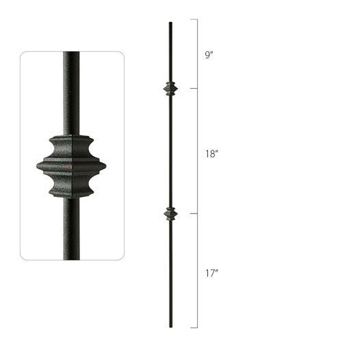 Steel Tube Spindles - 1/2 in. Round Series - Double Collar - Discount ...